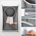 thumbnail image 3 of 2 bolsas de lavandería colgantes, bolsa de almacenamiento para cesto de ropa sucia colgante con ganchos de succión, para armario de baño de dormitorio., 3 of 4