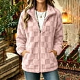 thumbnail image 5 of Winter Fleece Coats for Women Plus Size Turndown Collar Long Sleeve Solid Color Thick Velvet Warm Coat Winter Sports Casual Jacket Outerwear with Pockets, 5 of 10