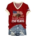 thumbnail image 6 of YVNAURA Women's Patriotic 250th Anniversary T Shirt V Neck USA Flag Graphic 1776-2026 Tee Semiquincentennial Family Heritage Keepsake Gift for Mom Wife Grandmother 4th of July, Red, L, 6 of 9
