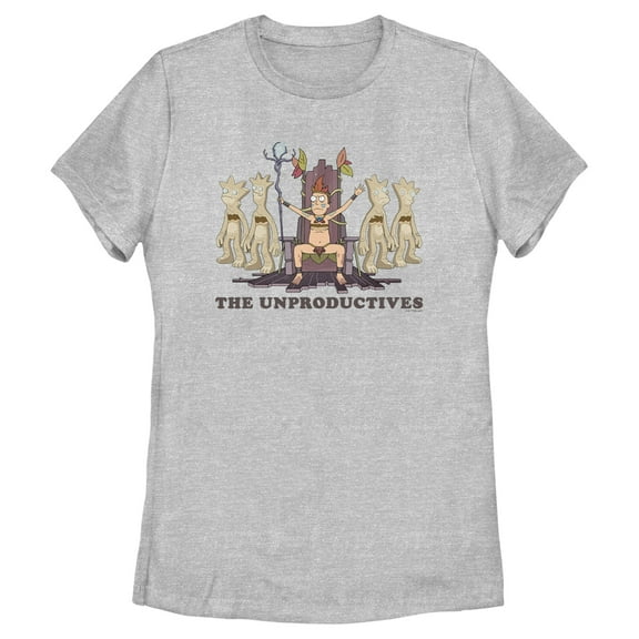Women's Rick And Morty Jerry and The Unproductives  Graphic Tee Athletic Heather Large