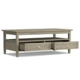 thumbnail image 4 of Warm Shaker Solid Wood 48 inch Wide Transitional Coffee Table in Distressed Grey, 4 of 13