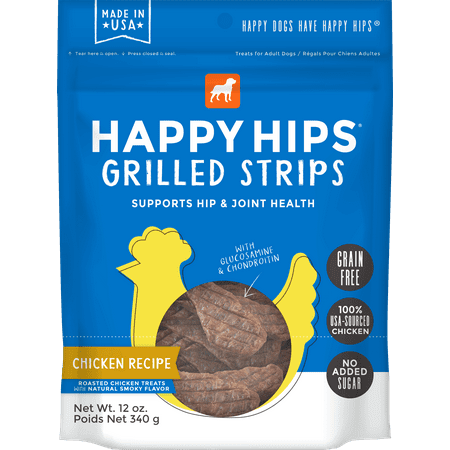 UPC: 0693804292575 | Happy Hips Healthy Grain-Free Grilled Meat Strips Dog Treats – Chicken – – 12 oz.