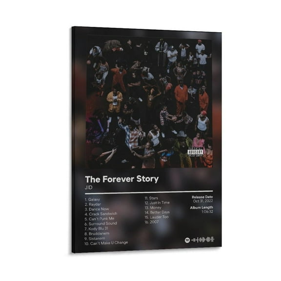 Album Cover JID The Forever Story Poster Canvas Wall Art Posters For Room Aesthetic And DecorCanvas Painting Wall Art Poster for Bedroom Living Room Decor