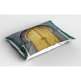 thumbnail image 2 of Ambesonne Moroccan Pillow Sham 2 Pack, Antique Doors, 30"x20", Yellow Teal Blue, 2 of 3