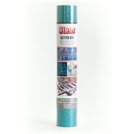 UPC: 0854209008127 | Siser Glitter Heat Transfer Vinyl: Mermaid Blue 11.8 x 36 inches