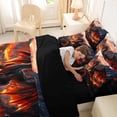 thumbnail image 4 of Feelyou Black Red Dragon Bedding Comforter Set for Boys Men Kids, Volcanic Cartoon Animal King Bedding Sets, Black Reversible, 7pcs, 4 of 7