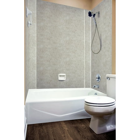 MirroFlex Tub and Shower Surround - Subway Tile in (Best Tub Surround Kits)