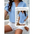thumbnail image 6 of SLADYGLO Women V Neck Ruffle Sleeve Flowy Blouse, 6 of 7