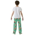 thumbnail image 5 of FORMRS Kids Pajama Pants with Pockets Size 6-8Y Boys Lounge Sleep Bottoms, Green American Footballs, 5 of 8