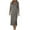 Gray, variant on Aeguzox Dresses for Women V Neck Three Quarter Sleeve Plain Jersey Functional Side Split Midi Apparel,Sizes S-2XL