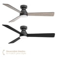 thumbnail image 3 of Aero 52in 3-Blade Smart Flush Mount Fan 2700K-6000K CCT Tunable Range LED Light Kit with Remote Control and Black Hardware with Reversible Blades Weathered Wood or Black Works With iOS or Android App, 3 of 10