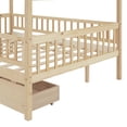 thumbnail image 4 of Full Size Wooden House Bed With Two Drawers, Natural, 4 of 9