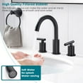 thumbnail image 3 of Matte Black Bathroom Faucet 3 Hole, 8 Inch Widespread with Pop-up Drain, 2 Handle Bathroom Sink Faucet, Modern Vanity Faucet for Bathroom Sink with 360° Swivel Spout, 3 of 6
