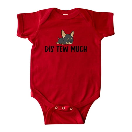 

Inktastic Napping Dis Tew Much Chihuahua Black and Tan Gift Baby Boy or Baby Girl Bodysuit