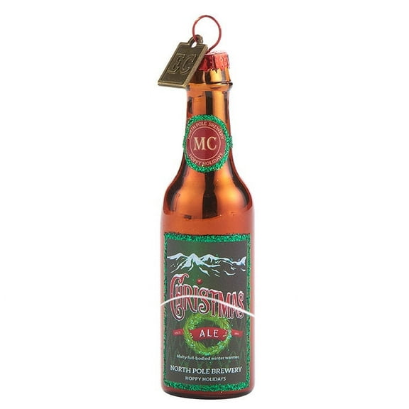 Christmas Ale Bottle Glass Ornament Eric Cortina New