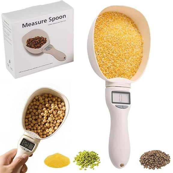 Electric Measuring Spoon, Electronic Measuring Spoon with Conversion Digital Kitchen Spoon Scale with LCD Screen, for Home Cooks, Dog/Pet Food