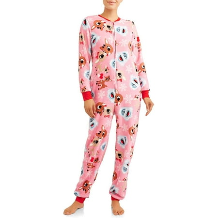 

Rudolph Clarice Bumble Fawn Over Me Womens One Piece Dropseat Pajama Set Union Suit Sleeper 3X