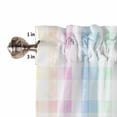 thumbnail image 5 of Half Window Curtain 36 Inches Long, Blue Pink Plaid Window Treatment Curtain Drapes, Pastel Green White Buffalo Patchwork Small Tier Curtains for Bathroom Over Sink, 27.5"x36", 2 Panels, 5 of 7
