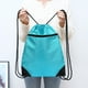 thumbnail image 1 of Mochila con Cordón Ajustable - Tejido Cuadriculado Repelente Al Agua, 42X49Cm, Bolsa Deportiva de Gran Capacidad, Bolsillo con Cremallera, Estilo Casual Unisex, Azul Celeste, 1 of 6