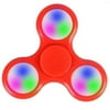 KIKO Ceramic Steel Bearing Aluminum Metal Matte LED Light Novelty Spinning Tops Triple Fidget Spinner Toys for ADD ADHD Focus Anxiety Autism Adult Children Kids, Red