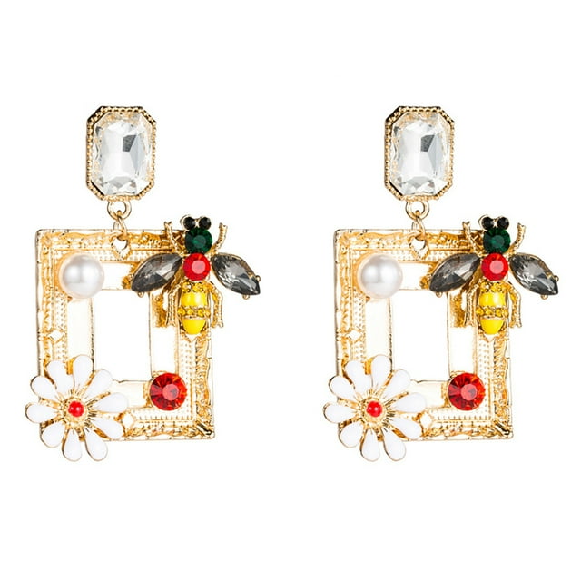 Statement Earrings Geometric Fashion Square Dangle Earrings for Women Girls