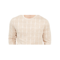 thumbnail image 5 of Alfani Mens Jacquard Grid Pullover Crewneck Sweater Tan 3XL, 5 of 6
