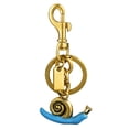 thumbnail image 1 of Llavero con colgante en forma de caracol, concha dorada y aleación azul, 1 of 2