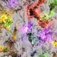 thumbnail image 4 of GAOMON 7.5 Ft Snow Flocked Artificial Christmas Tree, Pre-Lit Hinged Pine Holiday Xmas Tree with 350 LED Lights and Metal Stand, Slim Xmas Tree for Home Office Party Decoration, 4 of 7