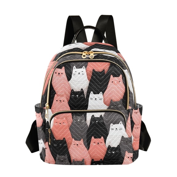 Quilted Backpack Fashion Backpack 10.23*5.11*12.59 Inch Women's Fashion Backpack Picnic Shopping Travel Out Sports backpack Cat Face Pattern