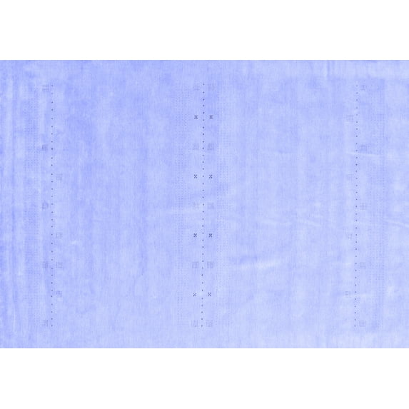 Ahgly Company Machine Washable Indoor Rectangle Solid Blue Modern Area Rugs, 2' x 5'