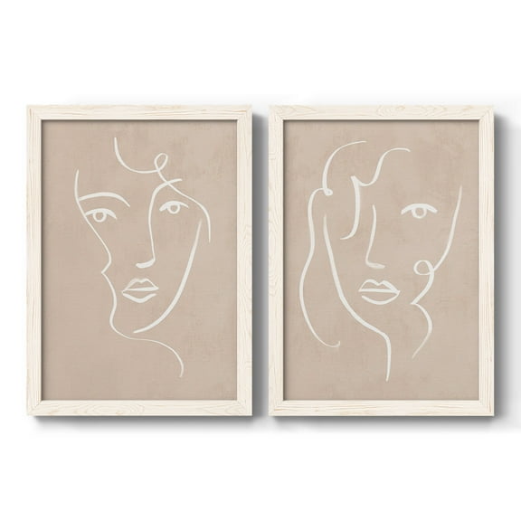 Curly Face I - Premium Framed Canvas 2 Piece Set - Ready to Hang