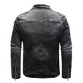 thumbnail image 2 of KaLI_store Denim Jacket Men Men Casual Jackets- Slim Solid Long Sleeve Denim Outwear Collared Neck for Autumn Winter Black,L, 2 of 5