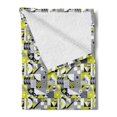 thumbnail image 2 of Abstract Soft Flannel Fleece Throw Blanket, Contemporary Mosaic Pattern with Vibrant Color Scheme, Cozy Plush for Indoor and Outdoor Use, 50" x 70", Yellow Green, by Ambesonne, 2 of 5