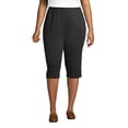 thumbnail image 3 of Lands' End Women's Plus Size Sport Knit High Rise Elastic Waist Capri Pants, 3 of 3
