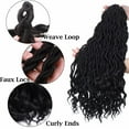 thumbnail image 3 of Benehair Goddess Locs Crochet Braids Curly Wavy Faux Locs Hair Extensions with Curly Ends Pre Looped Locs Synthetic for Women 20" Dark Black, 3 of 8