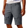 thumbnail image 5 of Homeyce Mens Cargo Shorts Multi Pocket Elastic Waist Short Button Down Ripstop Straight Leg Camo Cargo Short Casual Lightweight Summer Hiking Outdoor Joggers,Gray 4XL, 5 of 5