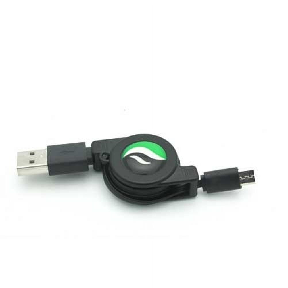MicroUSB Retractable USB Cable w 2-Port USB 30W Quick Home Charger R7X for BLU Pure View, Life One X3, Tank Extreme Pro (T0010UU) - CAT S41 - Coolpad Illumina, REVVL Plus - Doro 824 SmartEasy