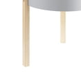 thumbnail image 4 of Mesa auxiliar redonda Benjara de madera con almacenamiento oculto, color blanco y marrón, 4 of 5
