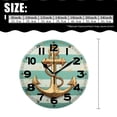 thumbnail image 2 of erolrail Rustic Wall Clock,Silent Non Ticking Wall Clocks for Living Room,Bedroom,Kitchen 12IN Gold Anchor Dots Stripes Printed Painting, 2 of 5