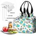 thumbnail image 4 of Pioneer Flower Floral Print Pattern Drawstring Lunch Bag Women - Drawstring Lunch Bag Insulated for Work Office - Stain-Resistant Large Lunchbags for Women with Multi-Pockets, 4 of 6