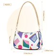 thumbnail image 3 of FORMRS Womens Shoulder Bag with Chain Strap Clutch Purse Cute Tote Handbag, Green Retro Shapes, 3 of 7