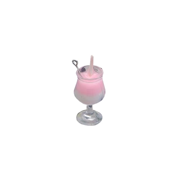 Advancent Moda leche té bebida jugo tazas simulación cáliz colgantes decoraciones joyería fabricación llaveros collar Artesanía Rosa claro Advancent HA061537-06
