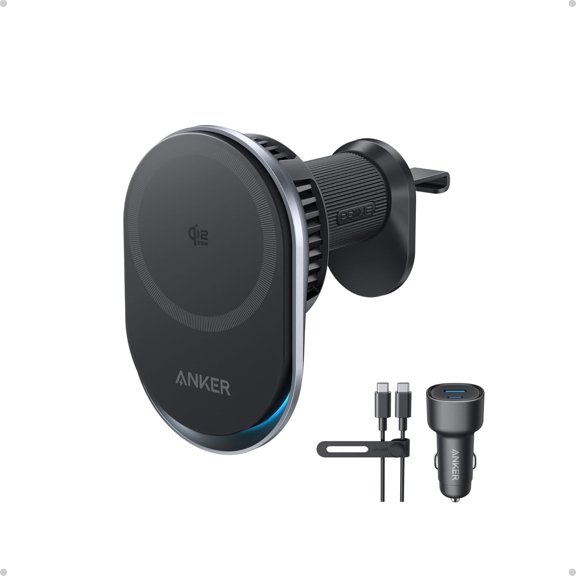 Restored Anker Prime MagSafe Car Mount Charger, Qi2 25W Certified Wireless Car Charger with TEC Cooling, Strong Magnets, Air Vent Mount Compatible for iPhone 17-12 Series (Refurbished)
