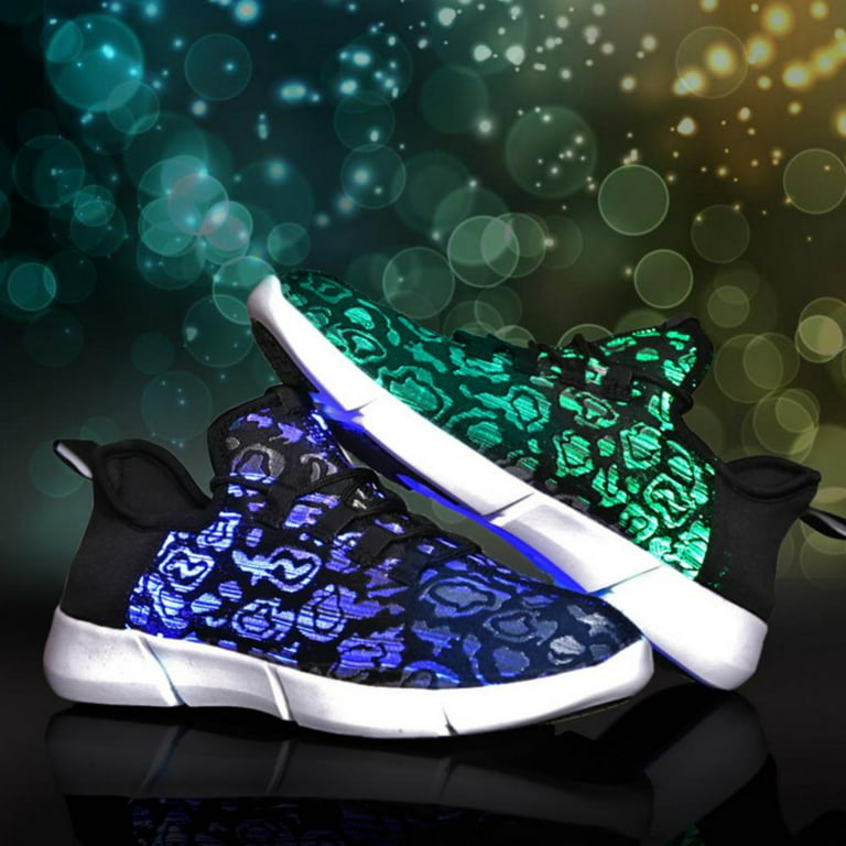 Girl Kid Boys Fiber Optic Led Shoes Usb Recharge Glowing Sneakers Light Up  Shoes