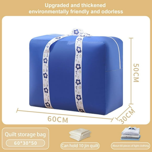 New Release,2025 New Space-Saving Self-Compression Organizer, Portable Storage Bags for Comforters, Blankets, Bedding, | Oxford Cloth, Tibetan Blue-741 $BS$3