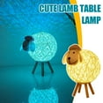 thumbnail image 5 of Cute Sheep-Shaped Desk Lamp with 16 Colorful Lights for Reading & Decoration - Exquisite Rattan & Wood Design, 5 of 9
