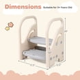 thumbnail image 3 of Gymax Toddler Step Stool for Bathroom Sink Adjustable 2-Step Kids Helper Stool Grey, 3 of 10