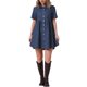 thumbnail image 2 of INSPIRE CHIC Vestido Mini de Mezclilla con Cuello y Botones de Manga Corta para Mujeres XL Azul Profundo, 2 of 6