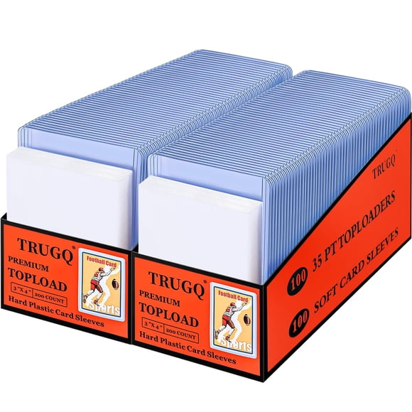 Fundas para cartas TRUGQ 400 con cargas superiores de 3 x 4 pulgadas para cartas coleccionables