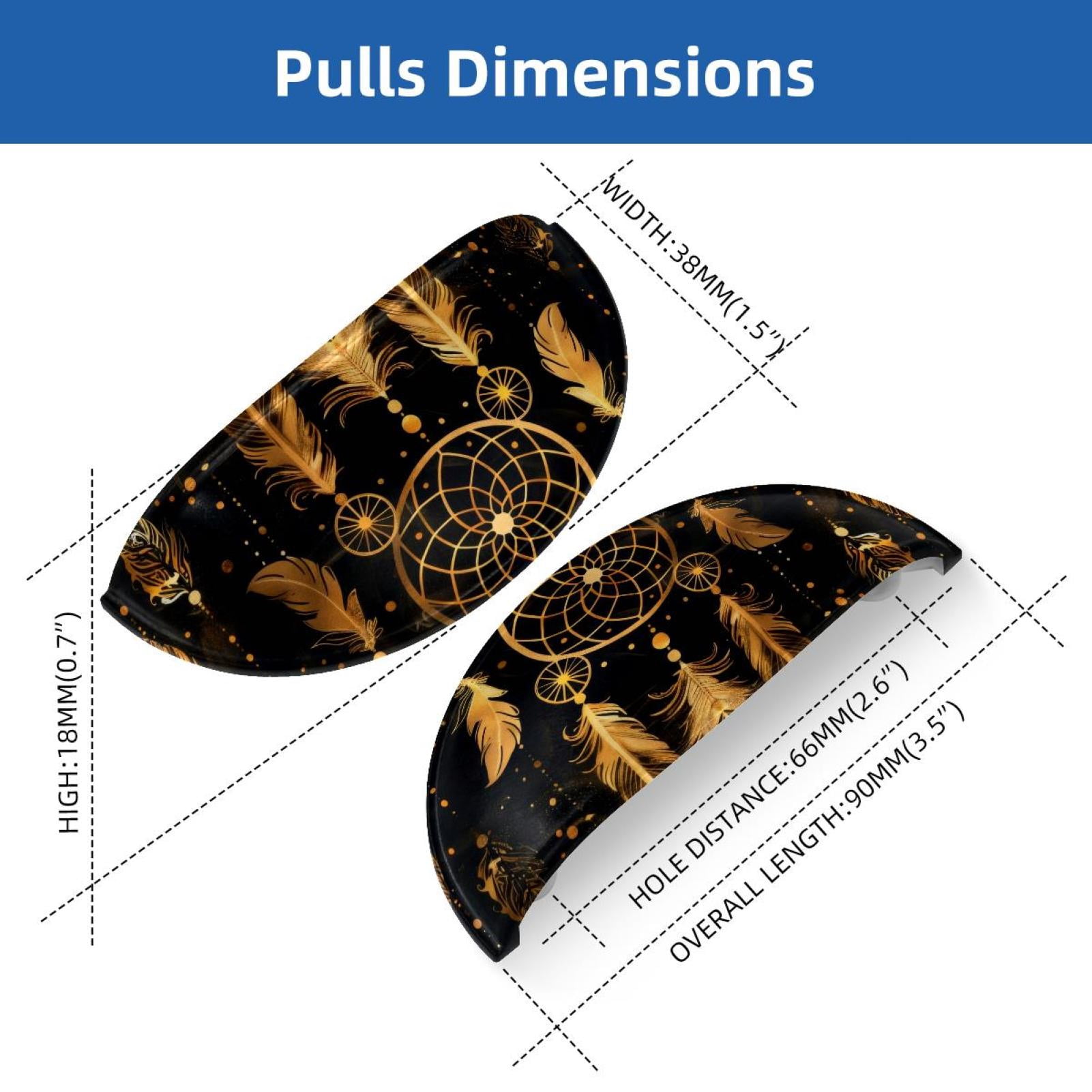 PhooArto 6 Pcs Cup Drawer Pulls, Dreamcatcher Golden Pattern Shell Shape Handles Cabinet Knobs for Dresser Cupboard Closet Wardrobe with Screws